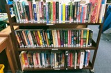 Colourful books on a trolley