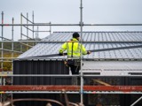 builder on construction site