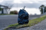 Rubbish bag on street