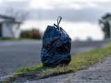 Rubbish bag on street